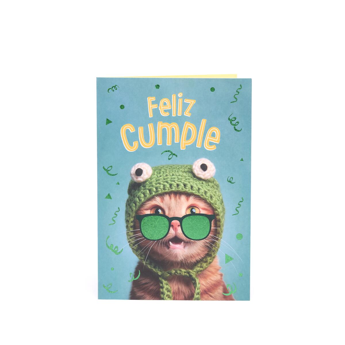 Tarjeta Musical de Cumpleaños Gato Rana 1