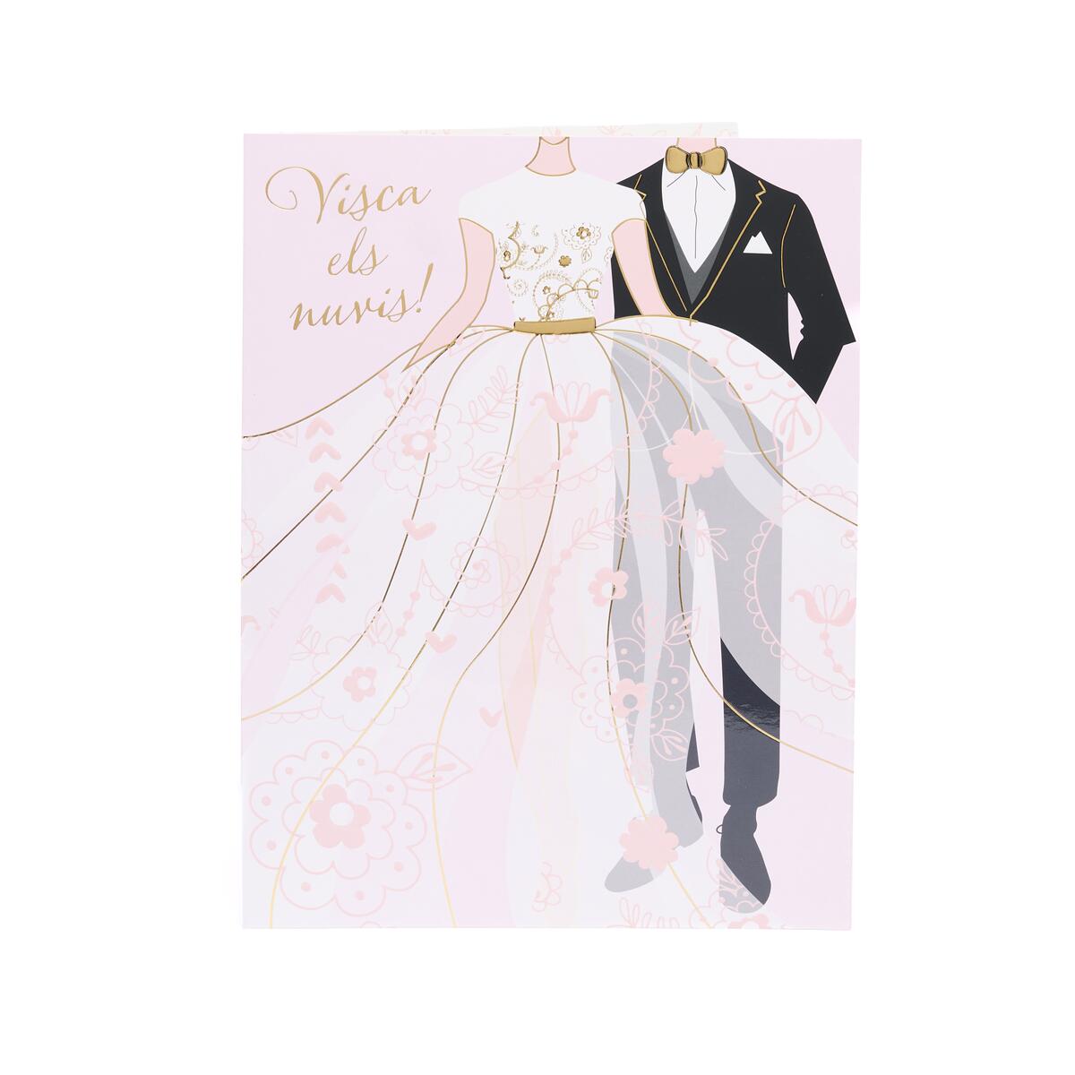 Tarjeta Maxi de Boda Visca Els Nuvis (Catalan) 1